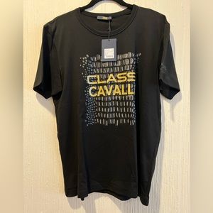 Roberto Cavalli black and gold class Cavalli medium tshirt and extra large